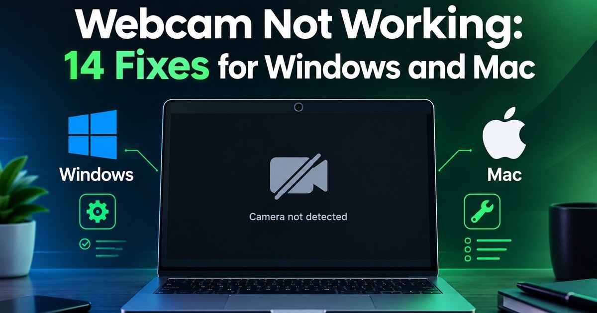 DeviceTry guide: Webcam Not Working, 14 fixes for Windows and Mac